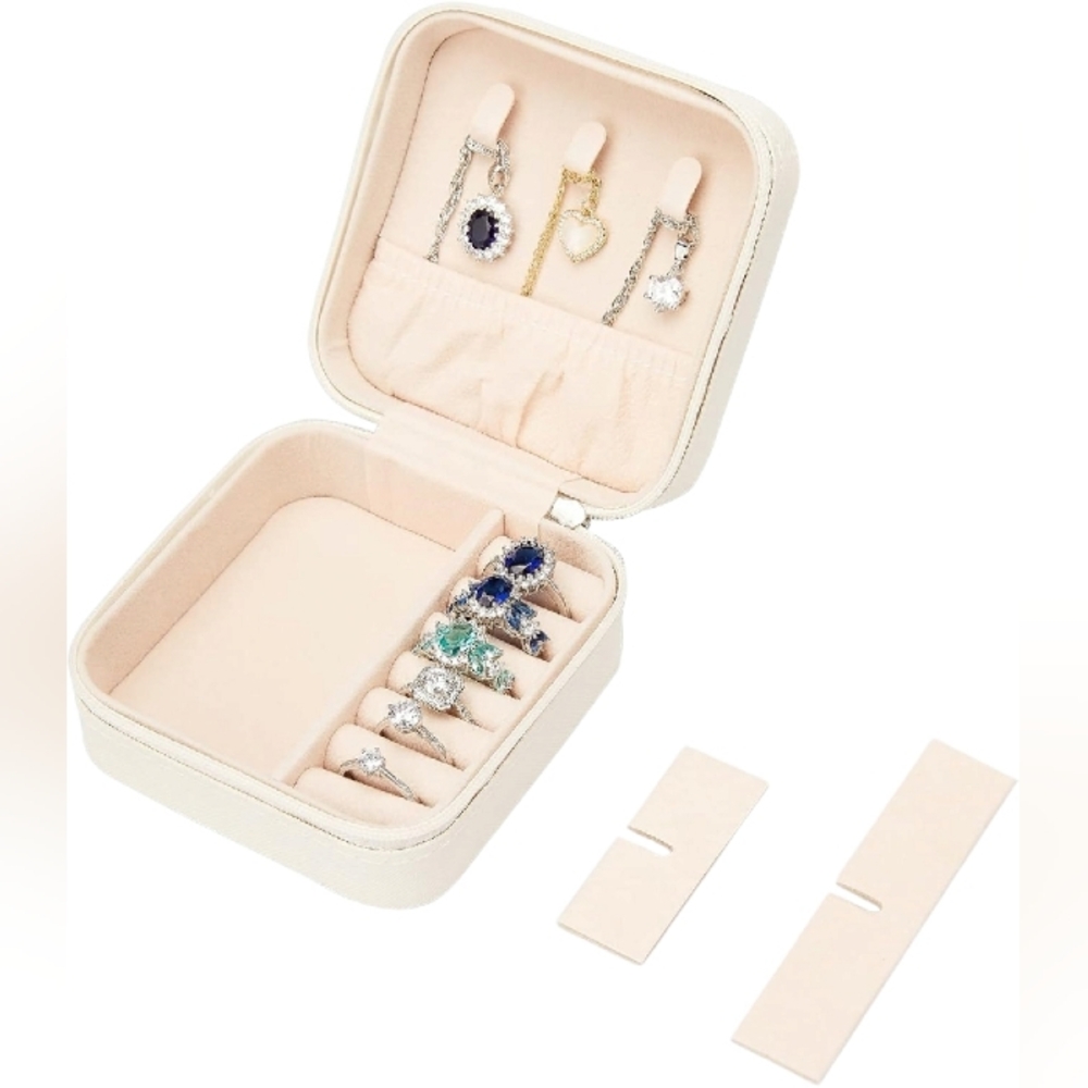 Travel Jewelry Box White Storage Container - Picture 3 of 6